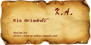 Kis Ariadné névjegykártya